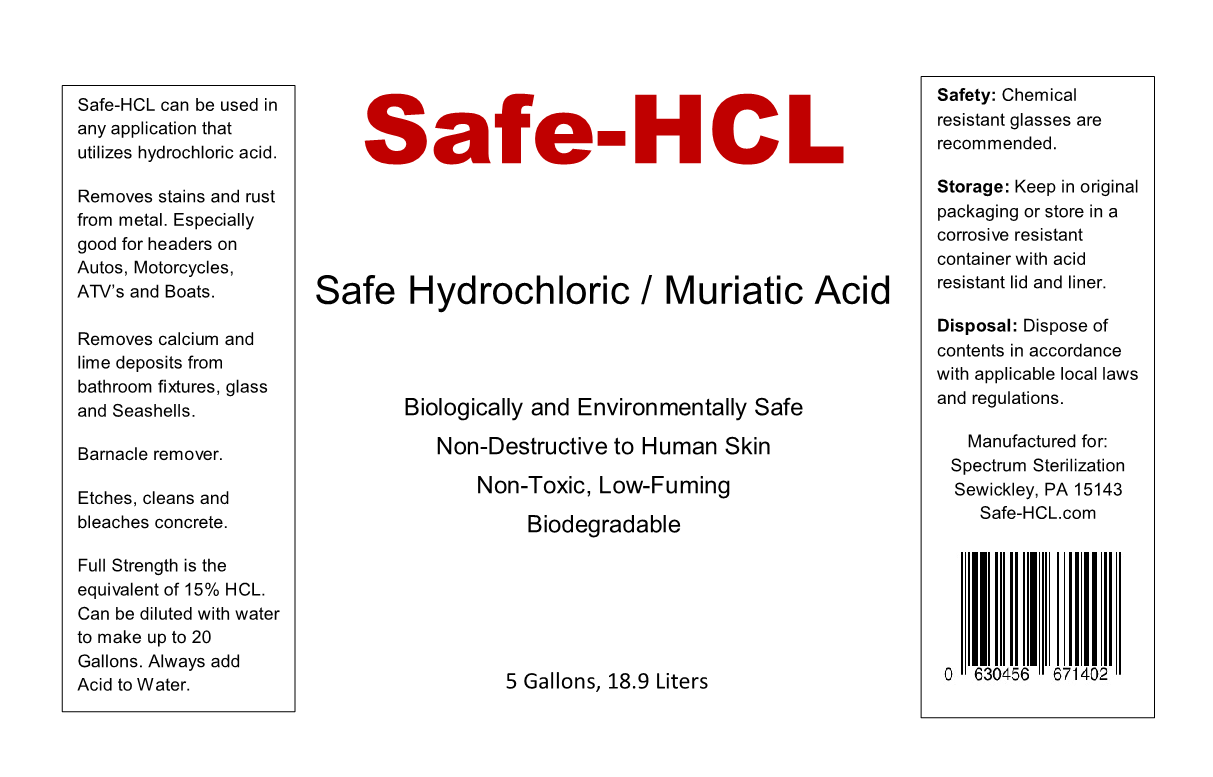 Safe-HCL- (5 Gallon Pail, 18.9 Liters) Biologically Safe, Synthetic, Hydrochloric / Muriatic Acid - NO Personal Protective Equipment (PPE) Required