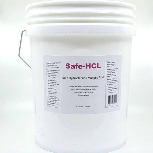 Safe-HCL- (5 Gallon Pail, 18.9 Liters) Biologically Safe, Synthetic, Hydrochloric / Muriatic Acid - NO Personal Protective Equipment (PPE) Required